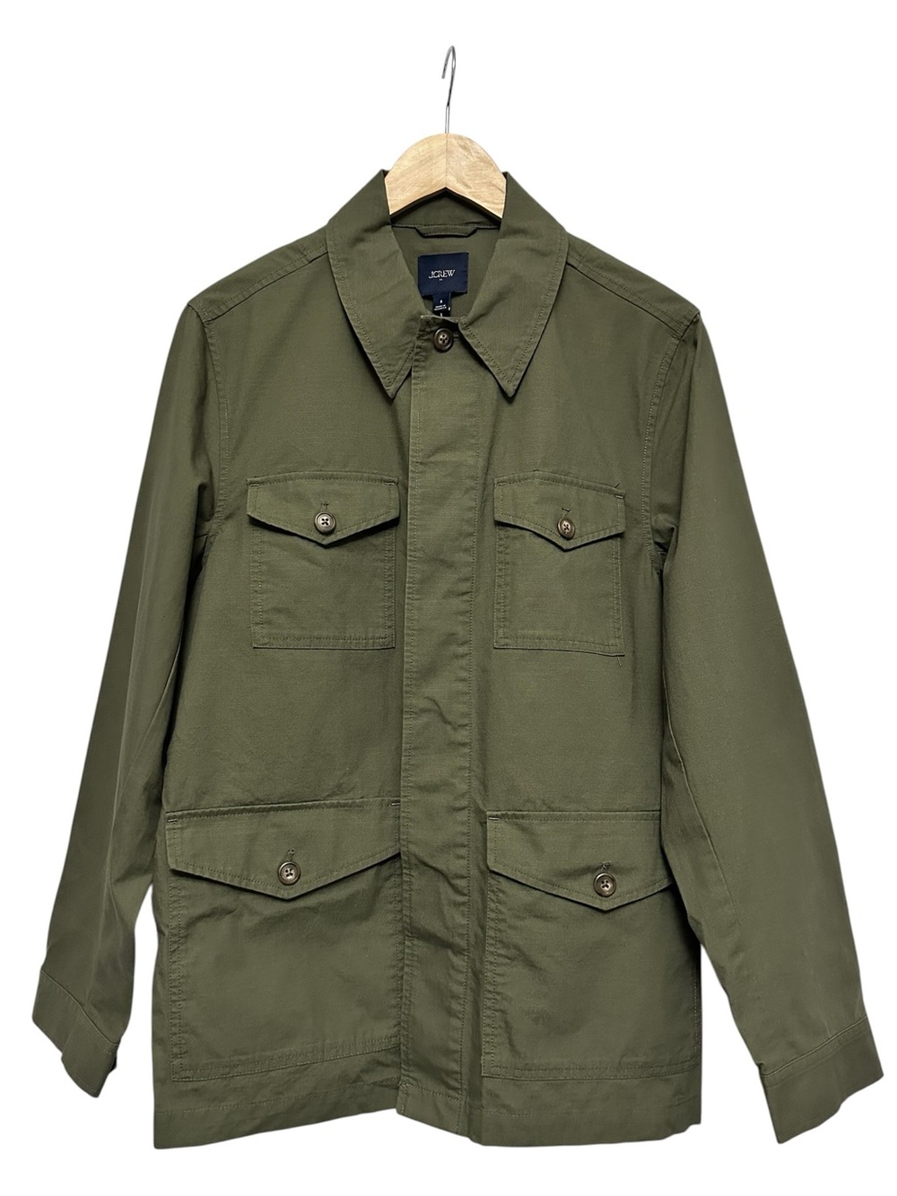 J. Crew Factory Mens Longline Utility Jacket Catskill Green Military Field Small